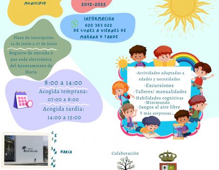 El Ayuntamiento de Haría abre el plazo de inscripción para la Escuela de Verano