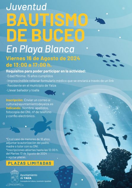 Bautismos de buceo para jóvenes de Yaiza
