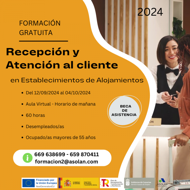 Asolan ofrece cursos gratuitos para el mes de agosto y septiembre