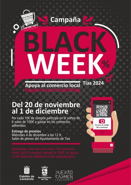Comienza la semana Black en los comercios de Tías con sorteos de 6 vales por 100 euros