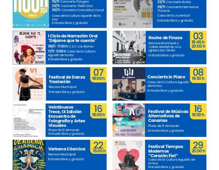 Agenda Cultural de Arrecife mes noviembre