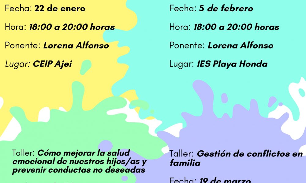 Talleres gratuitos en San Bartolomé "Educar en Familia"