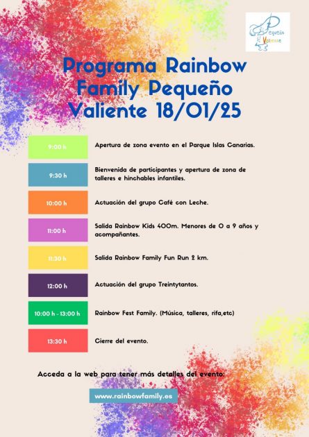 Pequeño Valiente organiza su I Carrera Rainbow Family