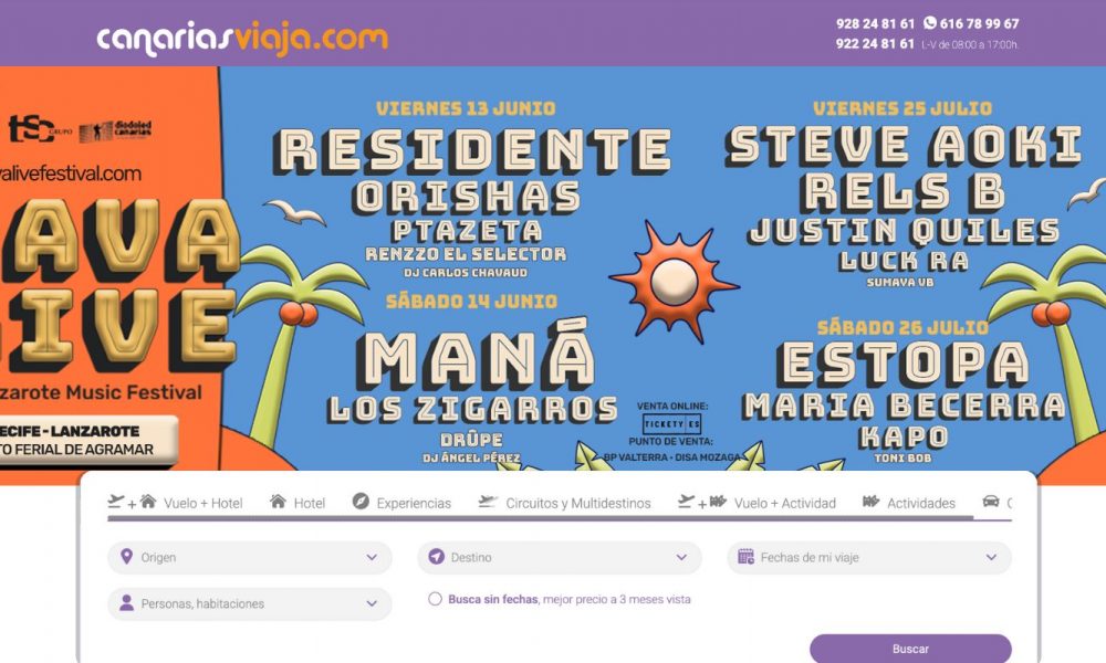 Lava Live Fest se alía con CanariasViaja.com