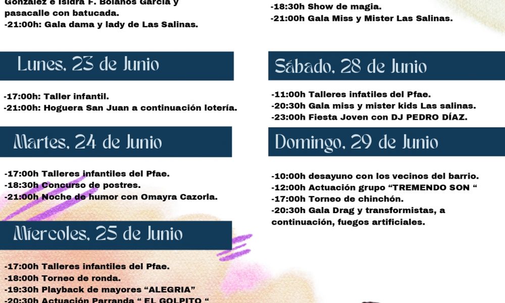 Omayra Cazorla actúa en las Fiestas de Las Salinas 2025