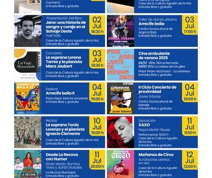 Agenda cultural de julio 2025 en Arrecife