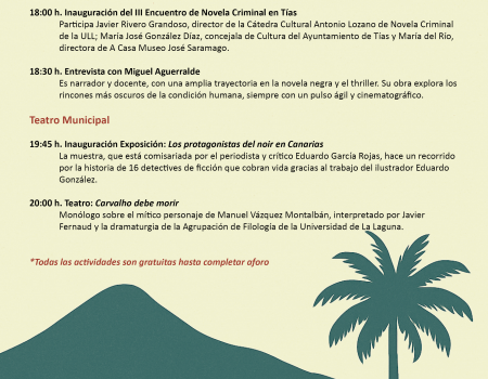 Tías acoge el III Encuentro de Novela Criminal