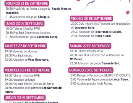 Fiestas de Tinasoria 2025