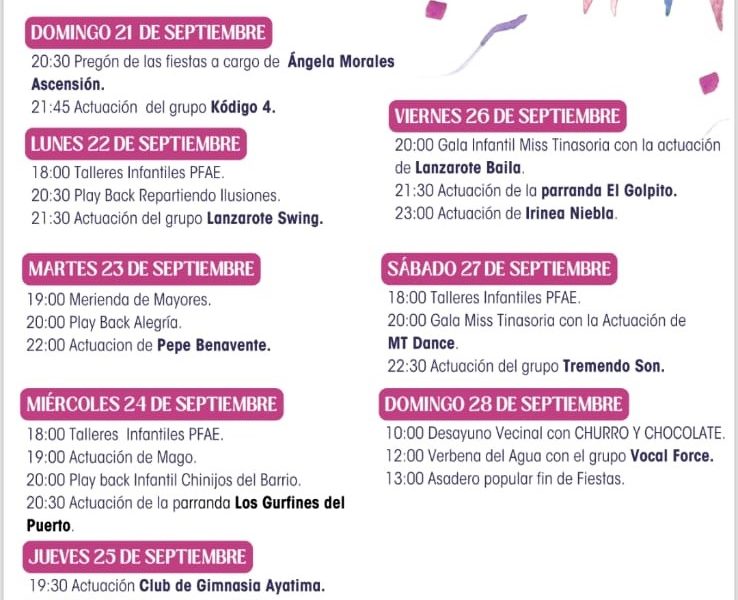 Fiestas de Tinasoria 2025