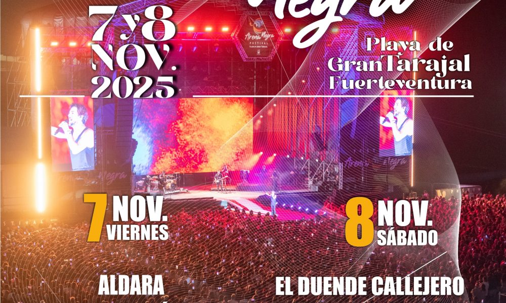 Festival Arena Negra el 7 y 8 de noviembre con Antonio Orozco, Abraham Mateo, Lucho RK, Miguel Ríos y otros grandes artistas