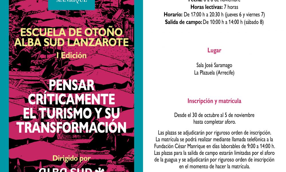 La Fundación César Manrique organiza la primera Escuela de Otoño Alba Sud en Lanzarote