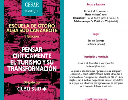 La Fundación César Manrique organiza la primera Escuela de Otoño Alba Sud en Lanzarote