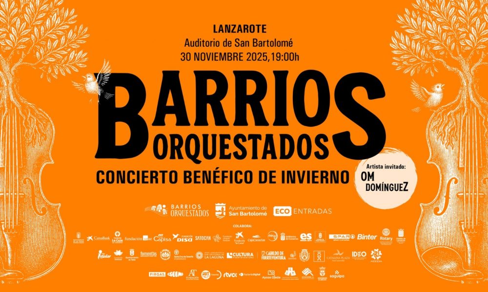 San Bartolomé celebra un concierto benéfico el 30 de noviembre una cita solidaria protagonizada con Barrios Orquestados