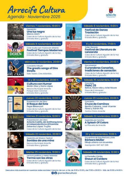 Agenda Cultural Arrecife Noviembre