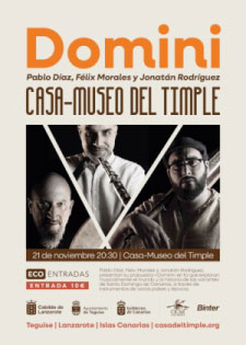 Pablo Díaz, Félix Morales y Jonatán Rodríguez en la Casa-Museo del Timple