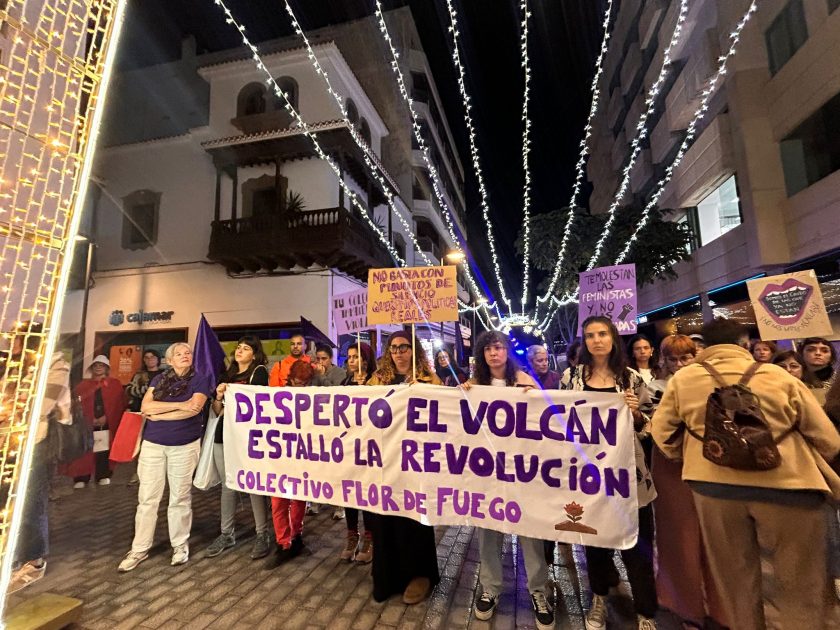 El colectivo Flor de Fuego, en su primera manifestación el 25N
