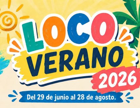 Cartel de Verano Loco. Abierto el plazo de inscripción para el Loco Verano Tinajo 2026. Consulta las fechas, horarios, precios y cómo apuntar a los menores.