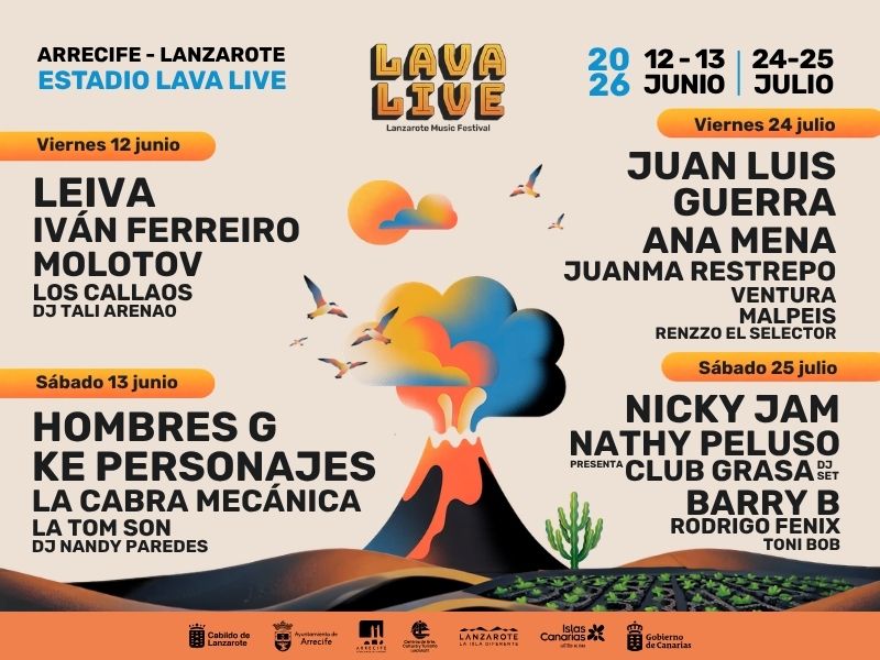 cartel lava live arrecife 2026 con todos los artistas confirmados