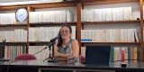 La filósofa Eurídice Cabañes durante su intervención sobre memoria local en el ciclo de la reserva de la biosfera de lanzarote 2026