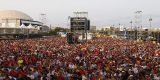 Celebración por el triunfo de España en el mundial en Arrecife