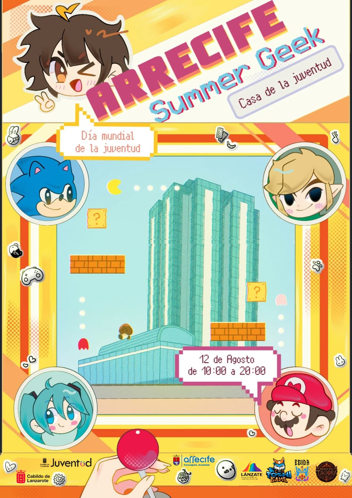 Cartel oficial del Arrecife Summer Geek por el Día de la Juventud