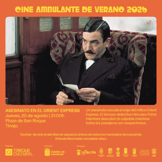 Cartel anunciando las películas de clausura del Cine Ambulante de Verano en Tinajo.