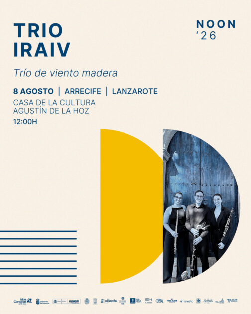 Cartel del concierto del Trío Iraiv en el Festival Noon Canarias de Arrecife