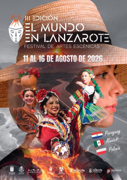 Cartel del festival El Mundo en Lanzarote en Teguise.