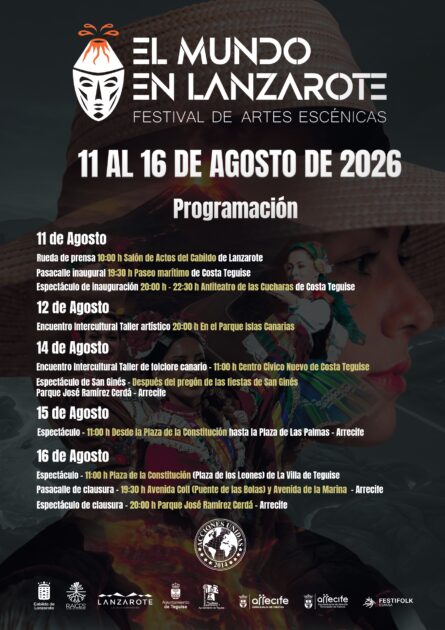 Programa del festival El Mundo en Lanzarote en Teguise.