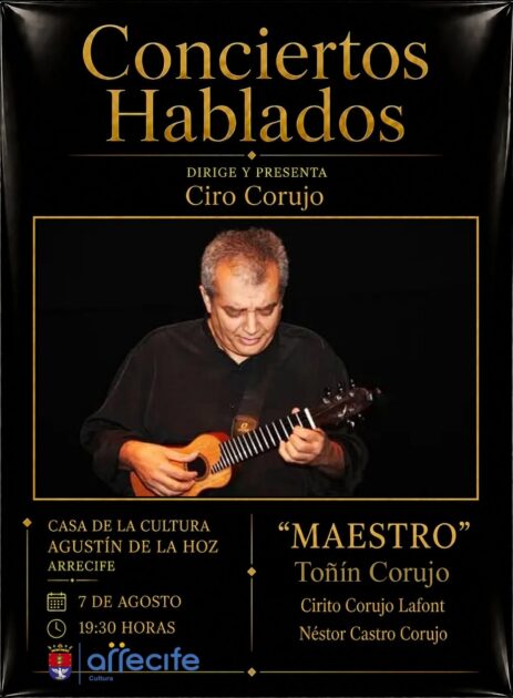 Cartel del espectáculo Maestro de la familia Corujo en Arrecife