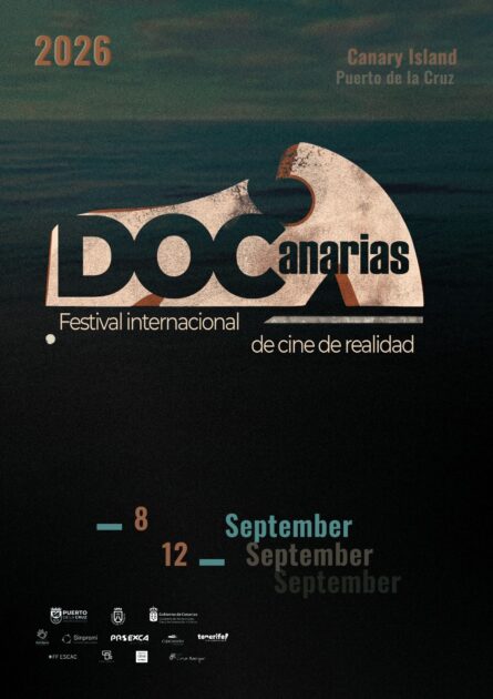 Cartel conmemorativo del 20 aniversario del Festival DOCanarias.
