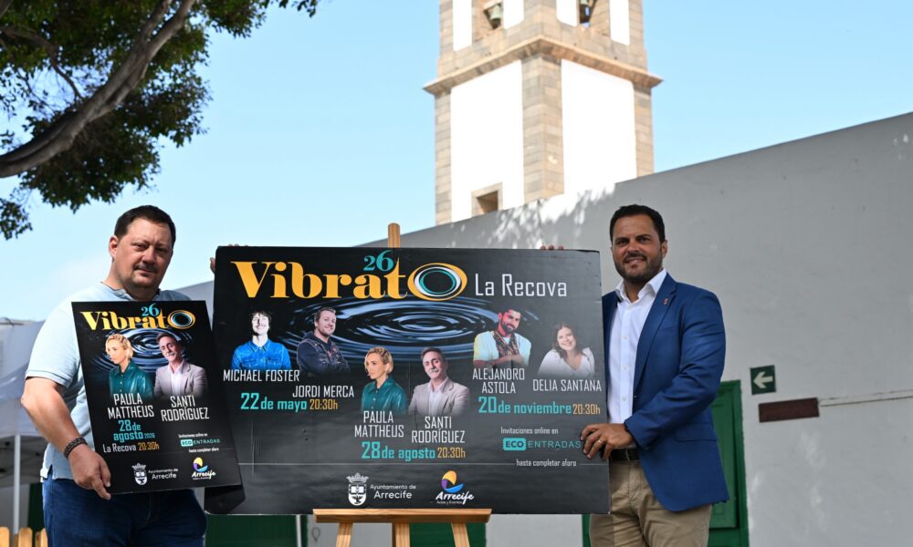 El humorista Santi Rodríguez y la cantante Paula Mattheus, protagonistas de las Noches de Vibrato en Arrecife.