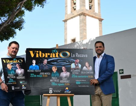 El humorista Santi Rodríguez y la cantante Paula Mattheus, protagonistas de las Noches de Vibrato en Arrecife.
