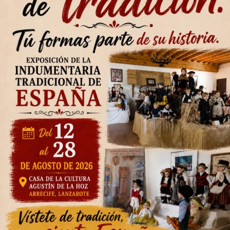 Trajes típicos exhibidos en la exposición 'Indumentaria Tradicional de España' en Arrecife.