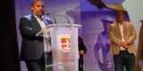 El consejero Samuel Martín durante su discurso sobre la protección de la biodiversidad en Lanzarote