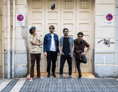 Rubén Padrón y su banda durante la grabación del primer single de TAL!!!.