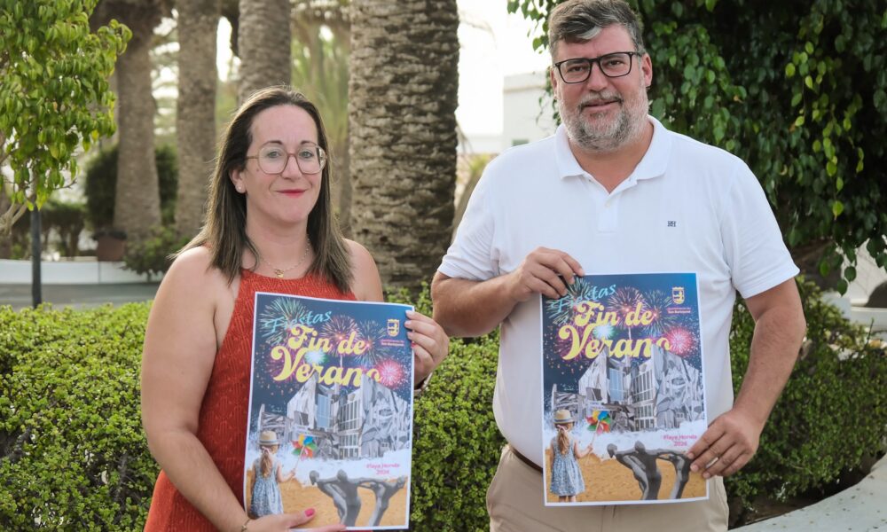 Cartel oficial con el programa de las Fiestas de Playa Honda 2026 en San Bartolomé.