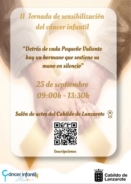 Cartel oficial de las II Jornadas sobre el Cáncer Infantil 2026 organizadas por Pequeño Valiente y el Cabildo.