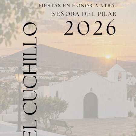 Cartel oficial de las Fiestas del Pilar en El Cuchillo 2026.