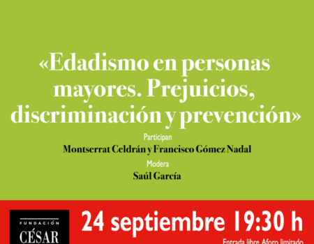 Edadismo en personas mayores: Cartel de la mesa redonda en la Fundación César Manrique de Arrecife