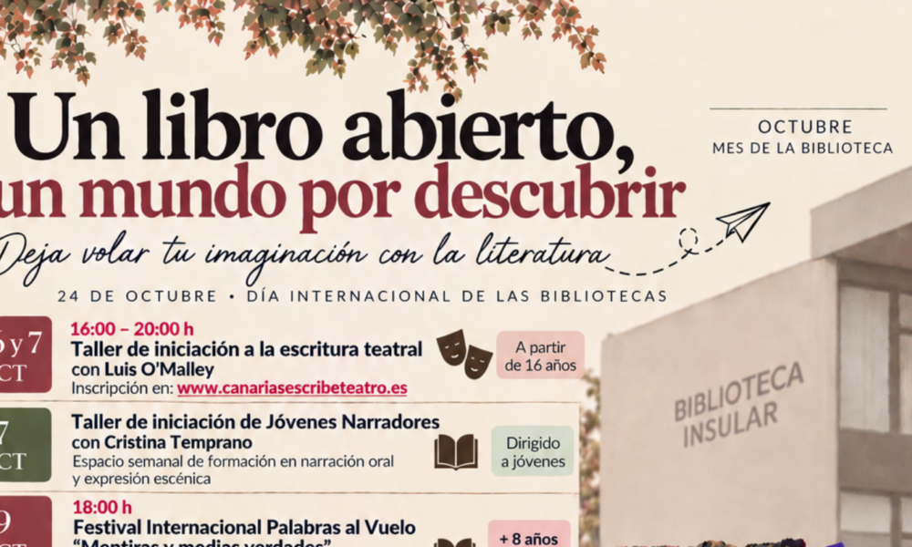 Actividades de la agenda de la Biblioteca Insular en octubre.