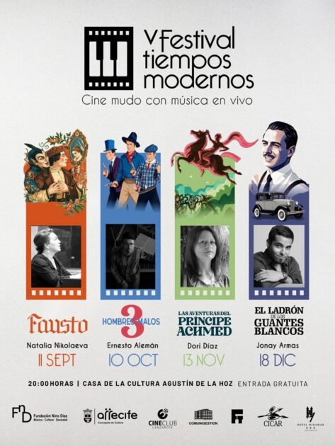 Proyección con piano del western Tres hombres malos Arrecife.