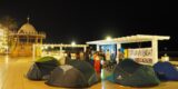 Carpas del movimiento social en la acampada por la vivienda Lanzarote.