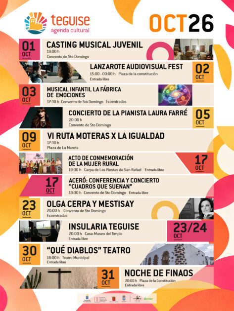 Agenda cultural de Teguise: Octubre lleno de música y teatro