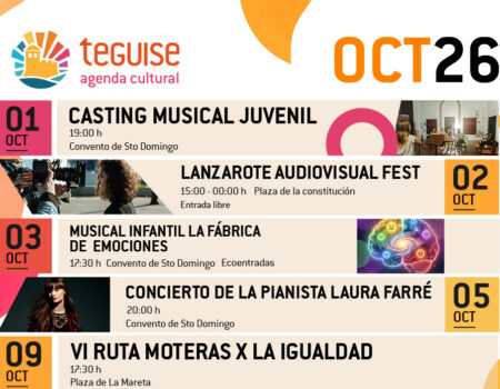 Eventos destacados de la agenda cultural de Teguise en octubre.