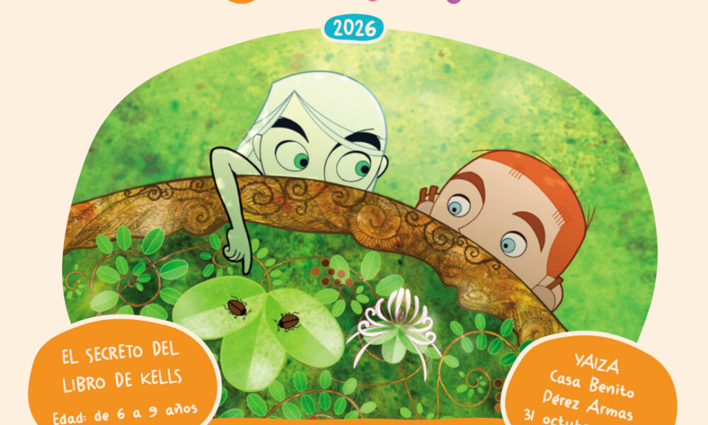 Cartel de la proyección de la película El secreto del libro de Kells dentro de La Pantalla Chinija.