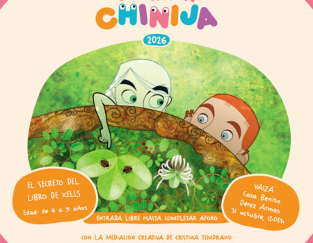Cartel de la proyección de la película El secreto del libro de Kells dentro de La Pantalla Chinija.