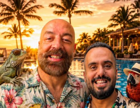Cartel del espectáculo Todo Incluido de Kike Pérez y Goyo Jiménez en el Auditorio Jameos del Agua.