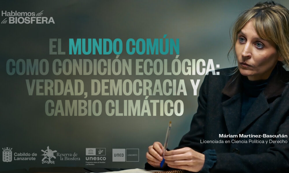 La politóloga Máriam Martínez-Bascuñán participando en el ciclo Hablemos de la Biosfera.