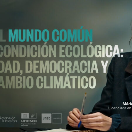 La politóloga Máriam Martínez-Bascuñán participando en el ciclo Hablemos de la Biosfera.